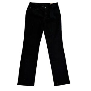Chicos Women Black Cotton/Polyester Slimming Straight Leg Jeans Short Sz 0 - New